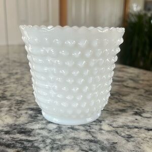 Vintage Fire King Hobnail Milk Glass Planter